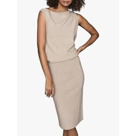 REISS Claudine Draped Knitted Dress NWT - Picture 1 of 7